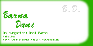 barna dani business card